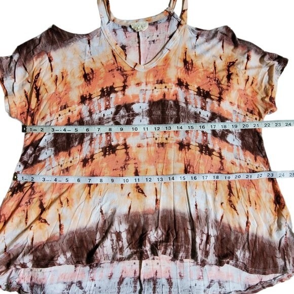 1.4.3. Story by Line Up Women's Short Sleeve Tye Dye Top Size M - Picture 8 of 10